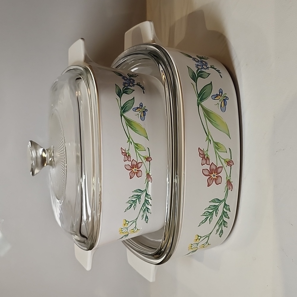 Corningware my garden Casserole dish 4pcs 2L 1.5L with lid (1999-2000s)